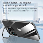 For iPhone 15 Pro Max SULADA PC + Aluminum Alloy Lens Holder Phone Case(Dark Purple)