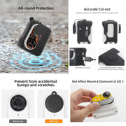 For Insta360 GO 3 Sunnylife Silicone Case Stickers Skin Wrap Lens Cover with Neck Strap(Black)
