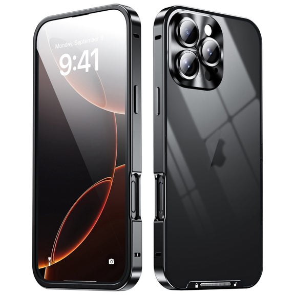 For iPhone 16 Pro Frosted Metal Phone Case(Black)