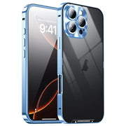 For iPhone 16 Pro Frosted Metal Phone Case(Blue)