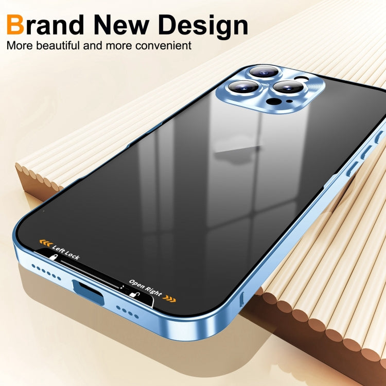 For iPhone 16 Pro Frosted Metal Phone Case(Blue)