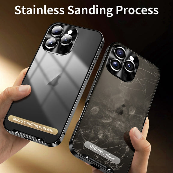 For iPhone 16 Pro Max Frosted Metal Phone Case(Black)