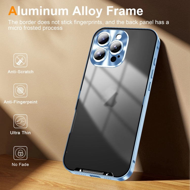 For iPhone 16 Pro Max Frosted Metal Phone Case(Blue)