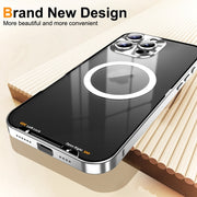 For iPhone 16 Pro Frosted MagSafe Magnetic Metal Phone Case(Silver)