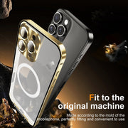For iPhone 16 Pro Frosted MagSafe Magnetic Metal Phone Case(Gold)