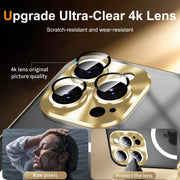 For iPhone 16 Pro Frosted MagSafe Magnetic Metal Phone Case(Gold)