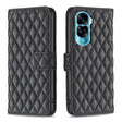 For Honor 90 Lite/X50i Diamond Lattice Wallet Flip Leather Phone Case(Black) - Honor Cases by PMC TechLife | Online Shopping South Africa | PMC TechLife | Buy Now Pay Later Mobicred
