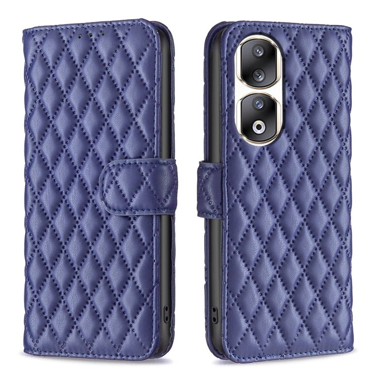 For Honor 90 Pro Diamond Lattice Wallet Flip Leather Phone Case(Blue)