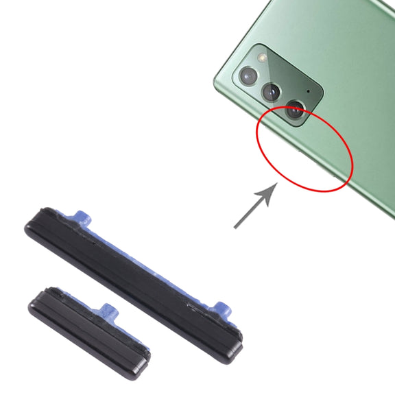 For Samsung Galaxy Note20 SM-N980 10pcs Power Button + Volume Control Button(Black)