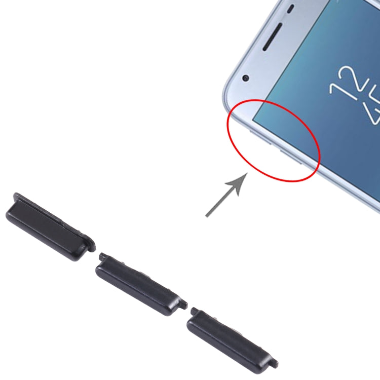 For Samsung Galaxy J3 2017 SM-J330 10pcs Power Button + Volume Control Button(Black)