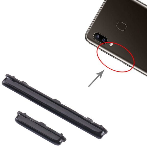 For Samsung Galaxy A60 SM-A606 10pcs Power Button + Volume Control Button(Black)