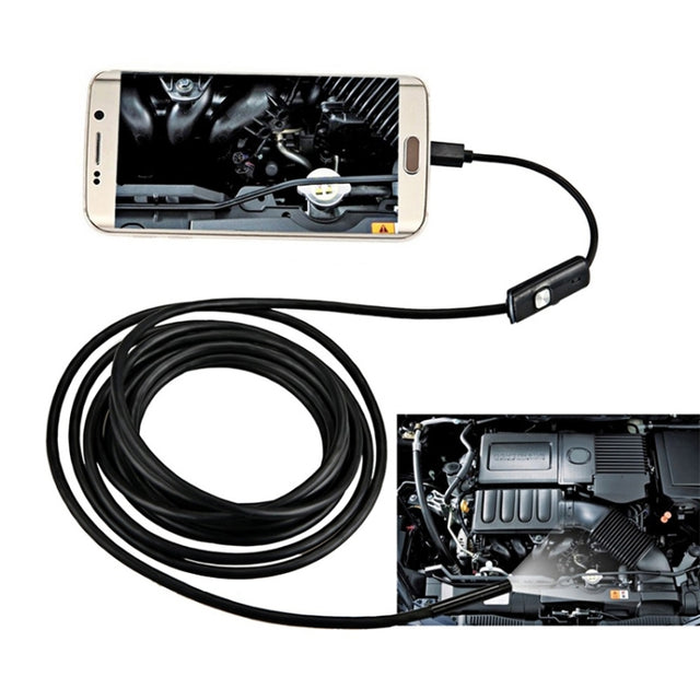 AN97 Water-resistant Micro USB Endoscope Hard Tube Inspection Camera for Parts of OTG Function Android Mobile Phone, with 6 LEDs, Lens Diameter:5.5mm(Length: 1m)