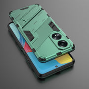 For OPPO A58 4G Global Punk Armor 2 in 1 PC + TPU Phone Case with Holder(Green)