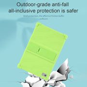 For Teclast M40 Plus Shockproof Silicone Tablet Protective Case with Holder(Red)