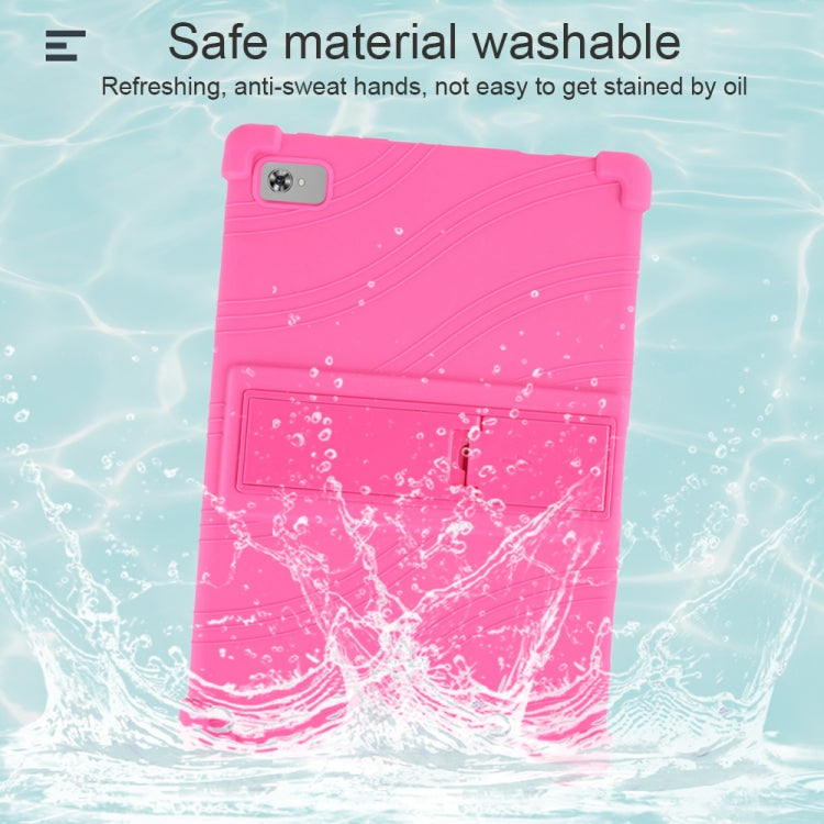 For Teclast M40 Plus Shockproof Silicone Tablet Protective Case with Holder(Red)
