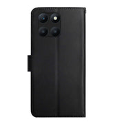 For Honor X6A HT02 Genuine Leather Fingerprint-proof Flip Phone Case(Black)
