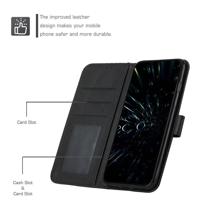 For Motorola Edge 2024 Stitching Calf Texture Buckle Leather Phone Case(Black)