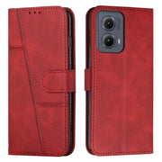 For Motorola Edge 2024 Stitching Calf Texture Buckle Leather Phone Case(Red)