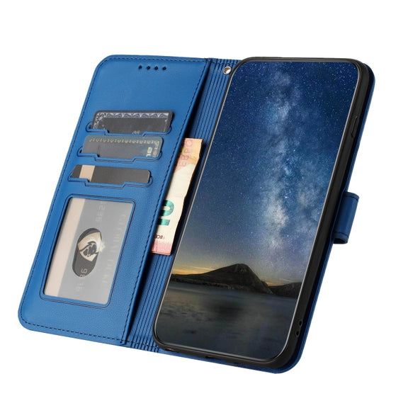 For Motorola Moto E13 Datura Flower Embossed Flip Leather Phone Case(Blue)