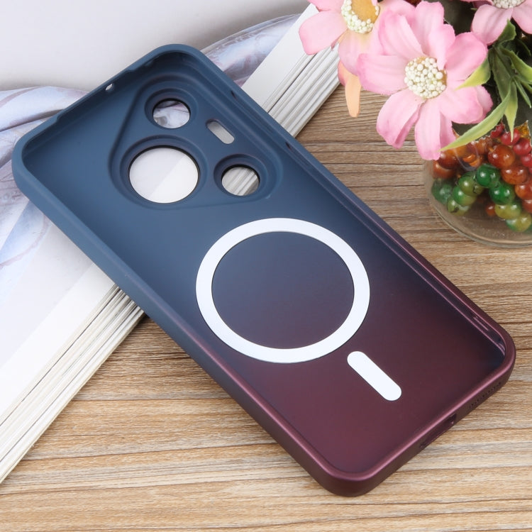 For Huawei Pura 70 Pro Liquid TPU Silicone Gradient MagSafe Phone Case(Blue Purple)