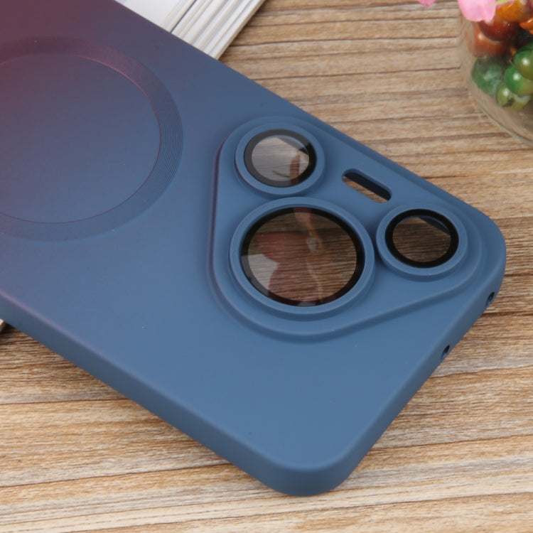 For Huawei Pura 70 Pro Liquid TPU Silicone Gradient MagSafe Phone Case(Blue Purple)