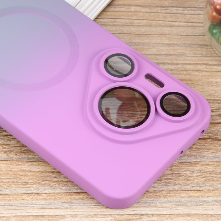 For Huawei Pura 70 Pro Liquid TPU Silicone Gradient MagSafe Phone Case(Purple Grey)