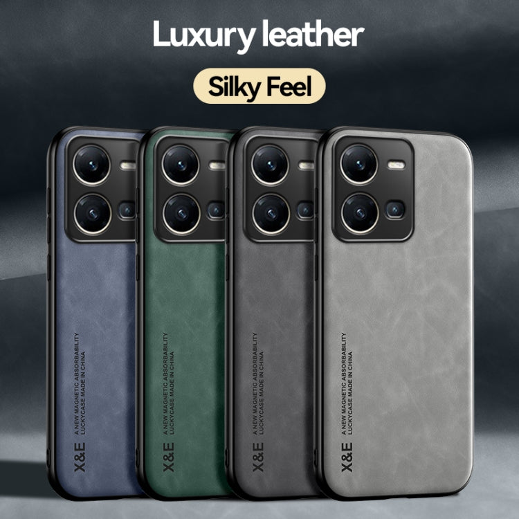 For vivo iQOO 12 Pro Skin Feel Magnetic Leather Back Phone Case(Blue)