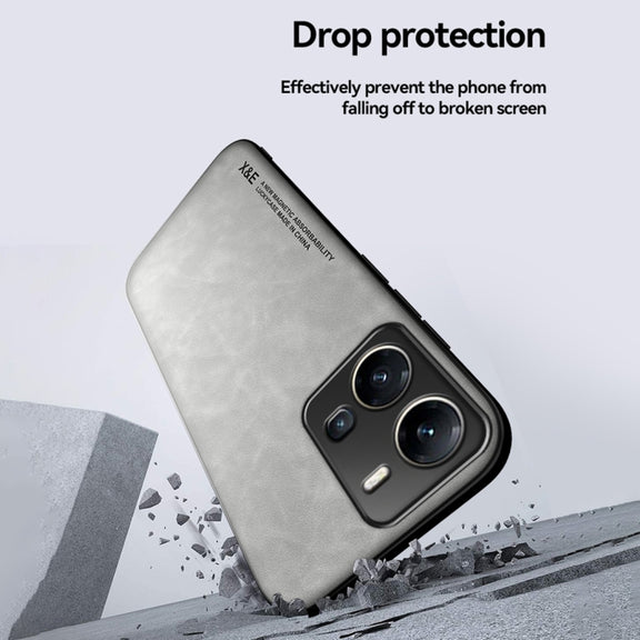 For vivo iQOO 12 Pro Skin Feel Magnetic Leather Back Phone Case(Blue)