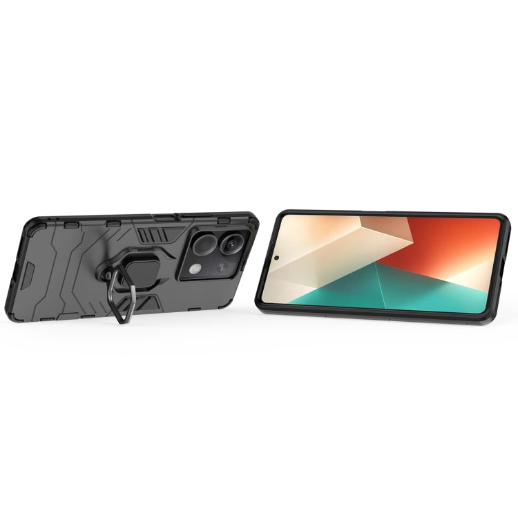 For Xiaomi Redmi Note 13 Shockproof PC + TPU Holder Phone Case(Black)