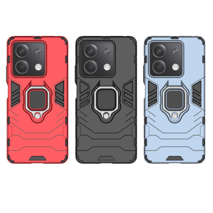 For Xiaomi Redmi Note 13 Shockproof PC + TPU Holder Phone Case(Black)