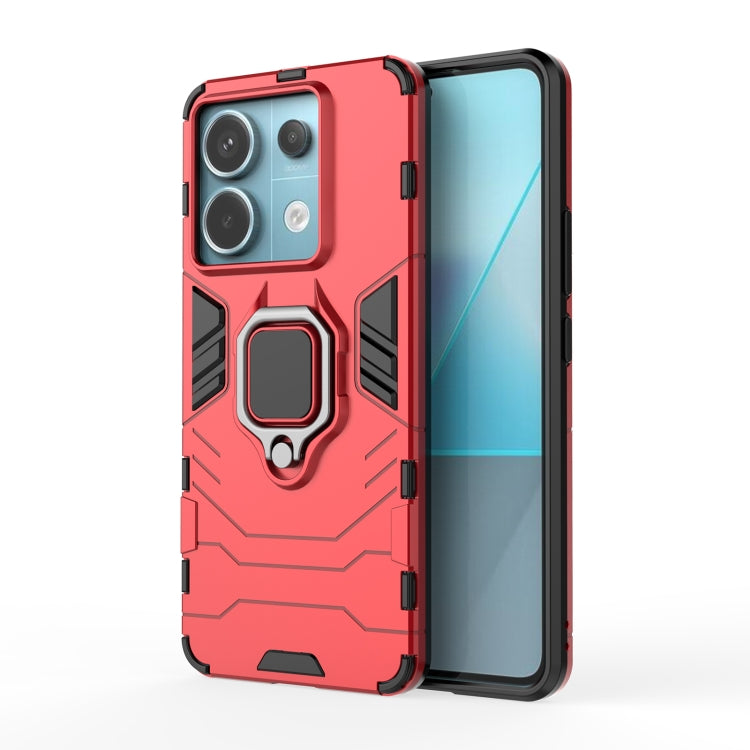 For Xiaomi Redmi Note 13 Pro Shockproof PC + TPU Holder Phone Case(Red)