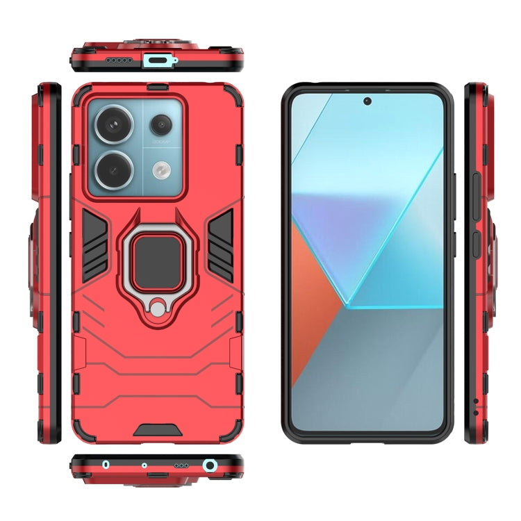 For Xiaomi Redmi Note 13 Pro Shockproof PC + TPU Holder Phone Case(Red)