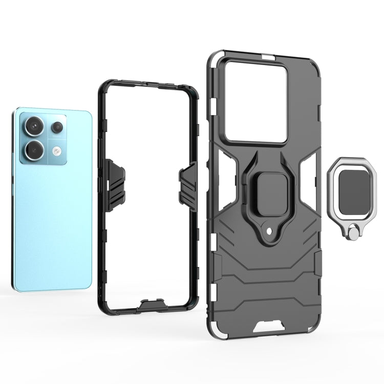 For Xiaomi Redmi Note 13 Pro Shockproof PC + TPU Holder Phone Case(Red)