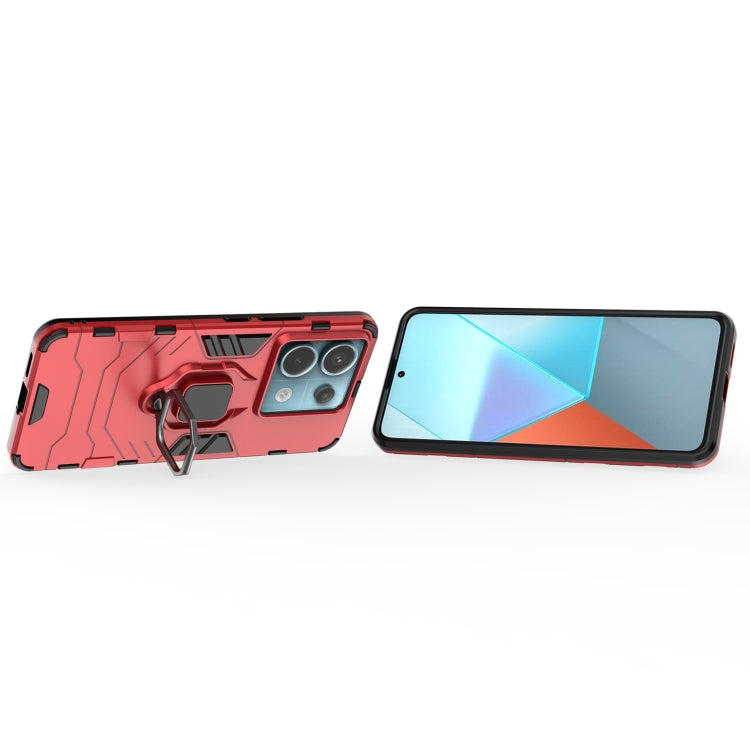 For Xiaomi Redmi Note 13 Pro Shockproof PC + TPU Holder Phone Case(Red)