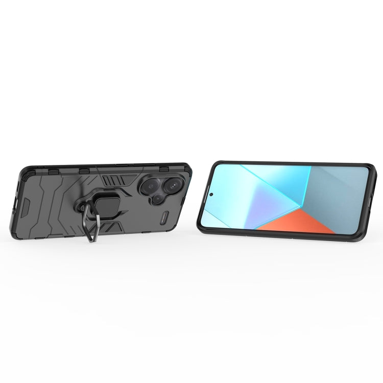 For Xiaomi Redmi Note 13 Pro+ Shockproof PC + TPU Holder Phone Case(Black)