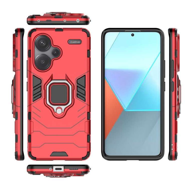 For Xiaomi Redmi Note 13 Pro+ Shockproof PC + TPU Holder Phone Case(Red)