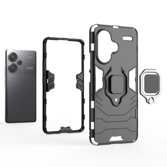 For Xiaomi Redmi Note 13 Pro+ Shockproof PC + TPU Holder Phone Case(Red)