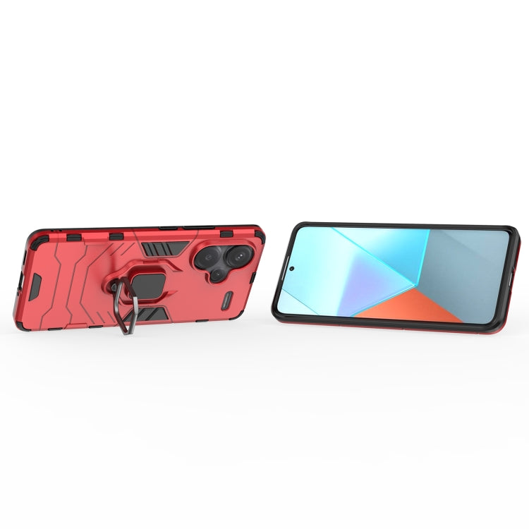 For Xiaomi Redmi Note 13 Pro+ Shockproof PC + TPU Holder Phone Case(Red)