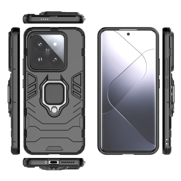 For Xiaomi 14 Pro Shockproof PC + TPU Holder Phone Case(Black)