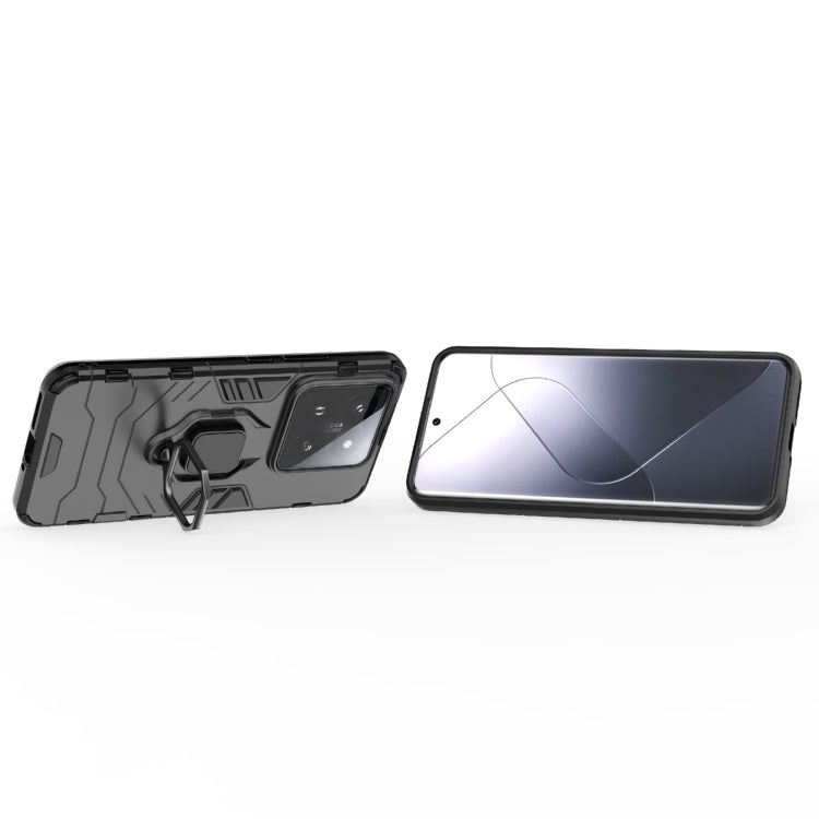 For Xiaomi 14 Pro Shockproof PC + TPU Holder Phone Case(Black)
