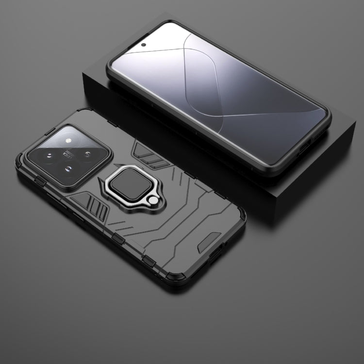 For Xiaomi 14 Pro Shockproof PC + TPU Holder Phone Case(Black)