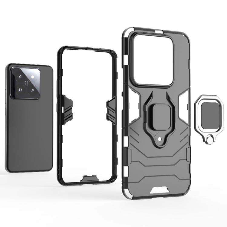 For Xiaomi 14 Pro Shockproof PC + TPU Holder Phone Case(Red)