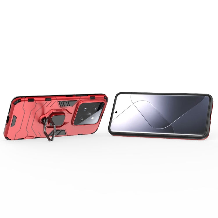 For Xiaomi 14 Pro Shockproof PC + TPU Holder Phone Case(Red)
