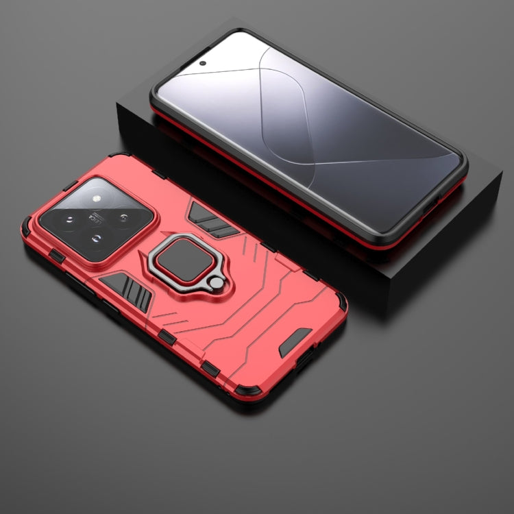 For Xiaomi 14 Pro Shockproof PC + TPU Holder Phone Case(Red)