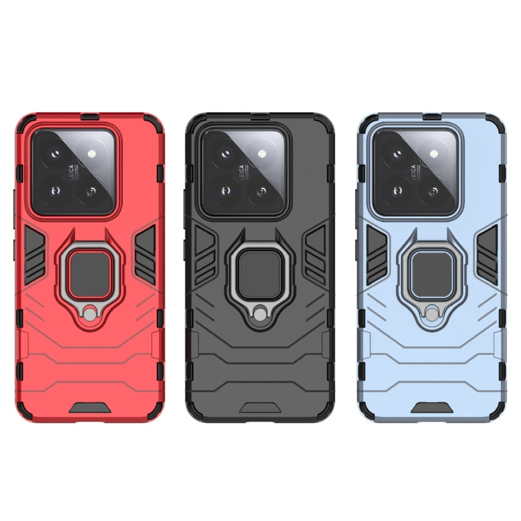 For Xiaomi 14 Pro Shockproof PC + TPU Holder Phone Case(Red)