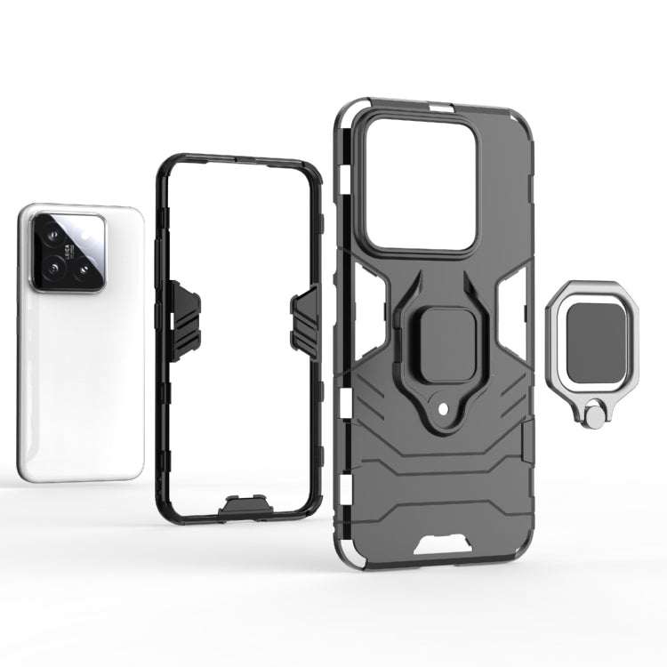 For Xiaomi 14 Shockproof PC + TPU Holder Phone Case(Red)