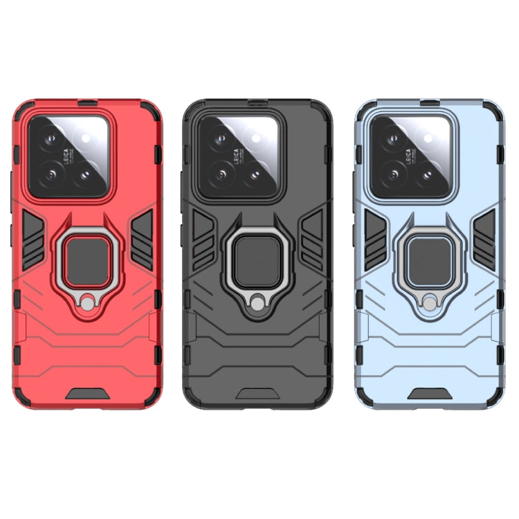 For Xiaomi 14 Shockproof PC + TPU Holder Phone Case(Red)