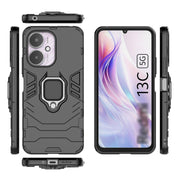 For Xiaomi Redmi 13C 4G / 5G  Shockproof PC + TPU Holder Phone Case(Black)