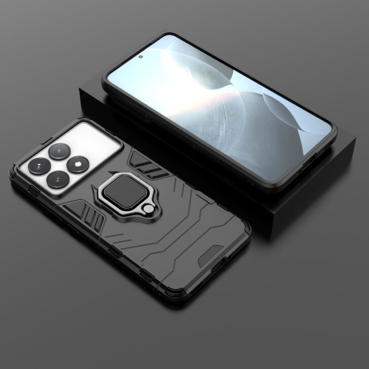 For Xiaomi Redmi K70 Shockproof PC + TPU Holder Phone Case(Black)