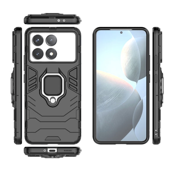 For Xiaomi Redmi K70 Shockproof PC + TPU Holder Phone Case(Black)